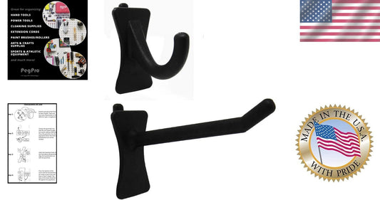 50 Count Matte Black Pegboard Hooks Kit with Patented Snap-Tite—Garage, Kitchen