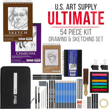 Load image into Gallery viewer, Ultimate 54-Piece Artist Set in Pop-Up Carry Case - Graphite, Charcoal &amp; Pastels