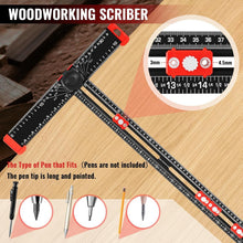 Load image into Gallery viewer, 4-in-1 Adjustable T-Square Ruler - Precision Measuring Tool for Woodworking