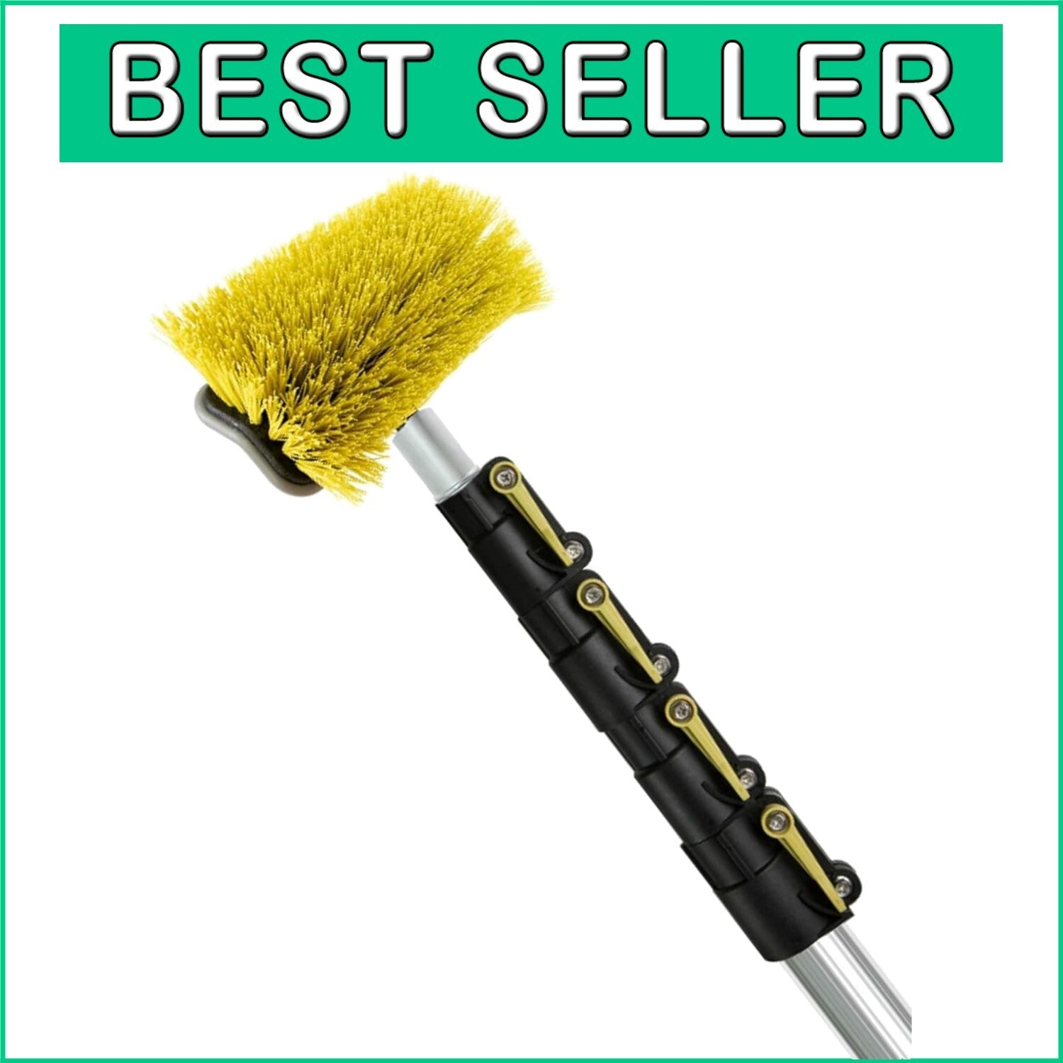 DocaPole 30 Ft Hard Bristle Brush with Rubber Bumper - Durable Extension Option