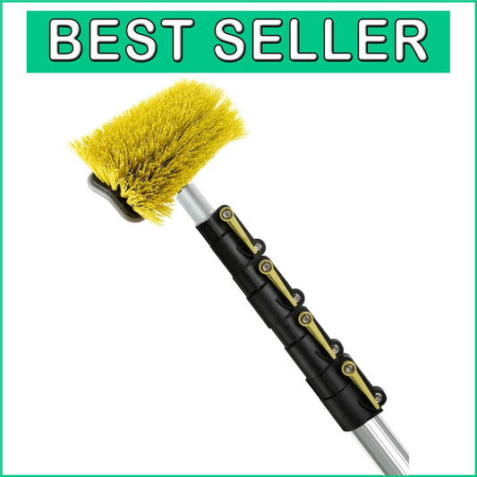 DocaPole 30 Ft Hard Bristle Brush with Rubber Bumper - Durable Extension Option