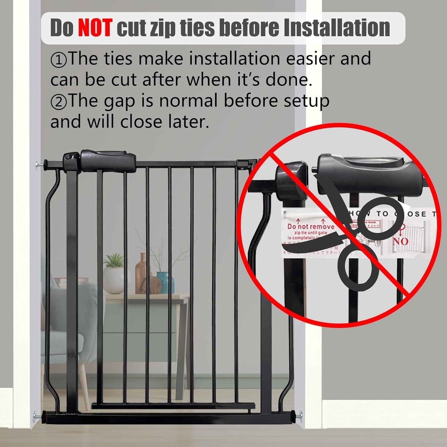 Easy Install Extra Wide Baby Gate 48-52.7" - Auto-Close Safety for Kids & Pets
