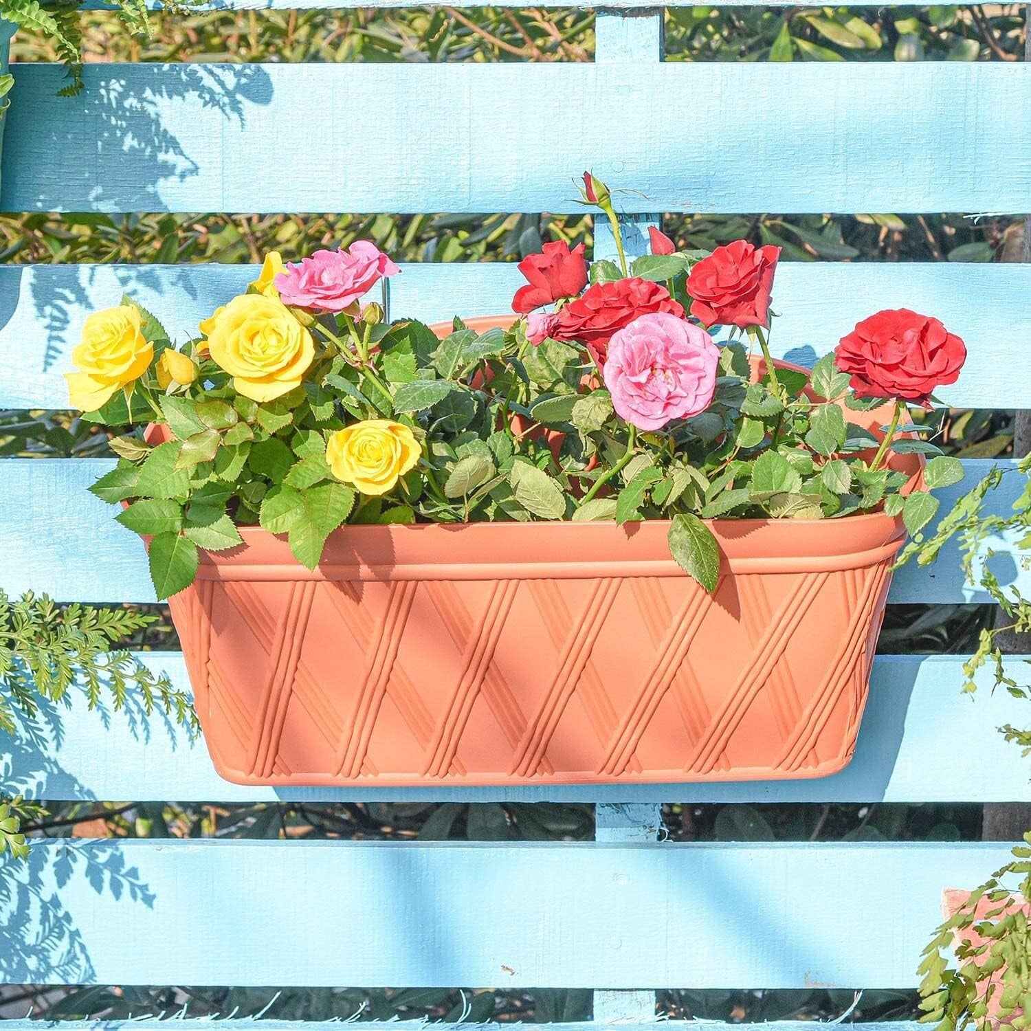 16.5 Inch Wall-Mounted Planters - Lightweight Terracotta Pots for Modern Gardens
