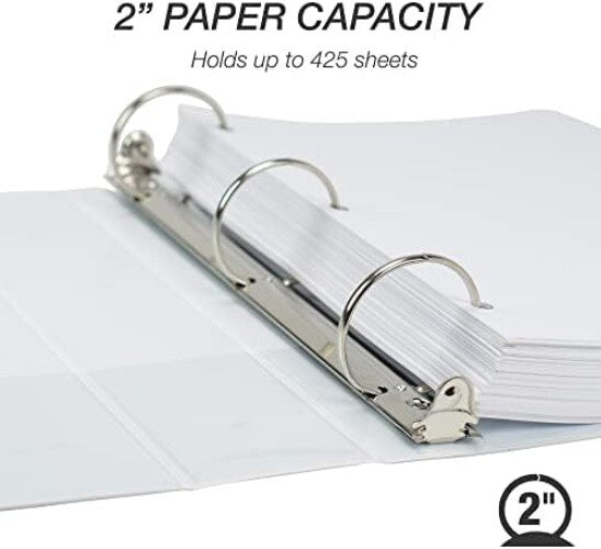 Economy 2-Inch Clear View Binders - Archival Safe, Non-Stick Materials, 12 Pack