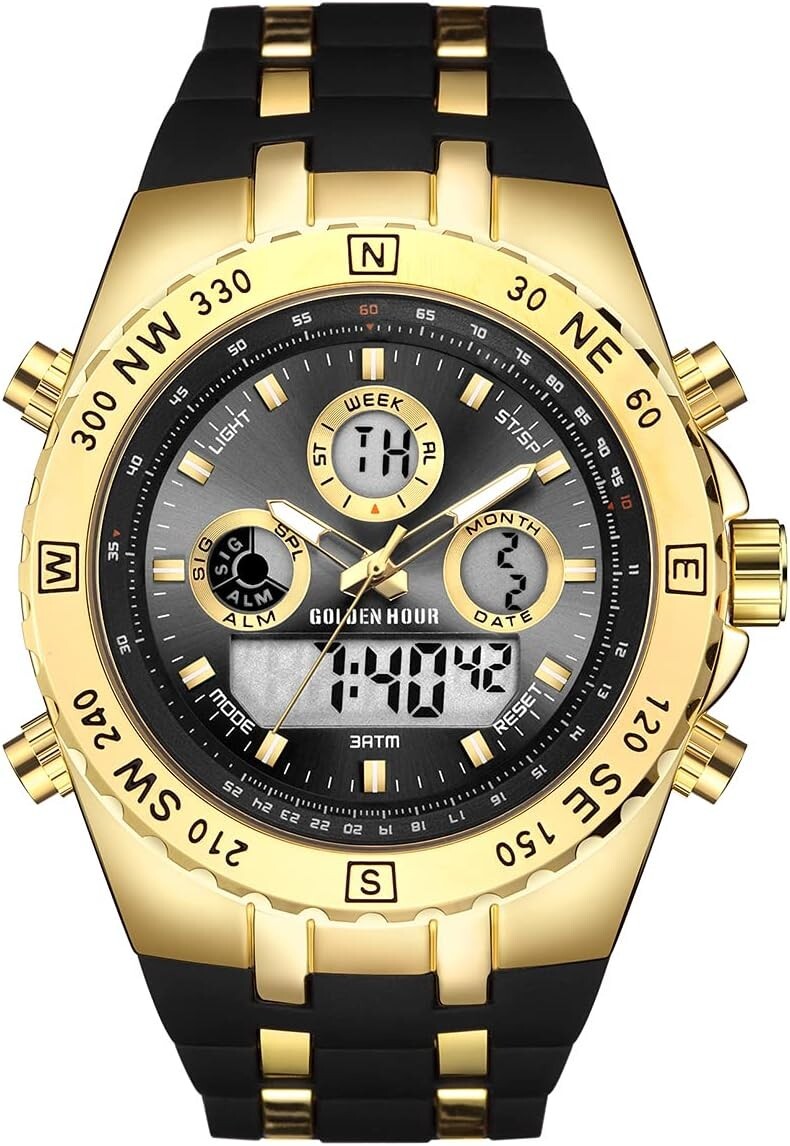 Multi-Functional Military Men's Watch - 3ATM Waterproof, Comfortable Rubber Band