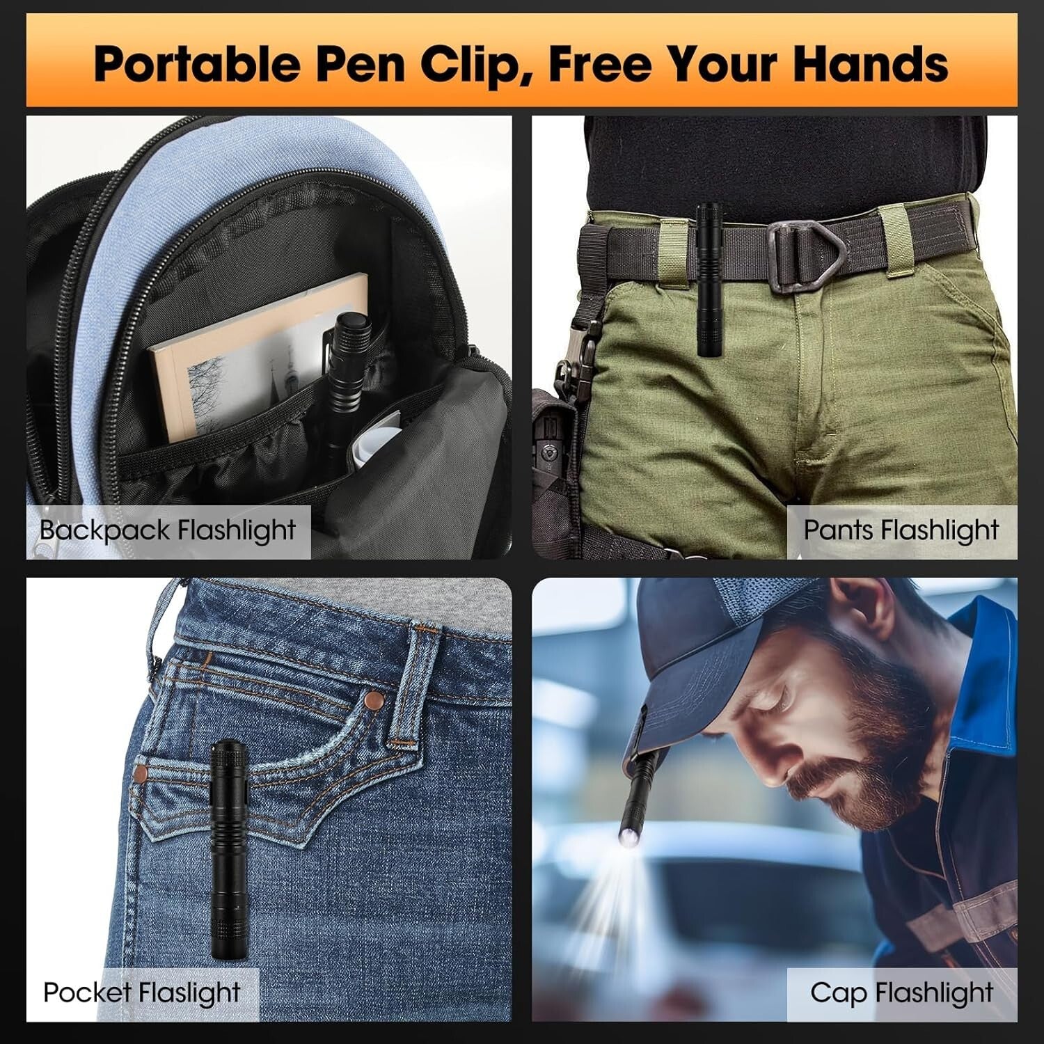 16-Pack Mini LED Pen Flashlights - Waterproof Pocket Lights for Outdoor Use