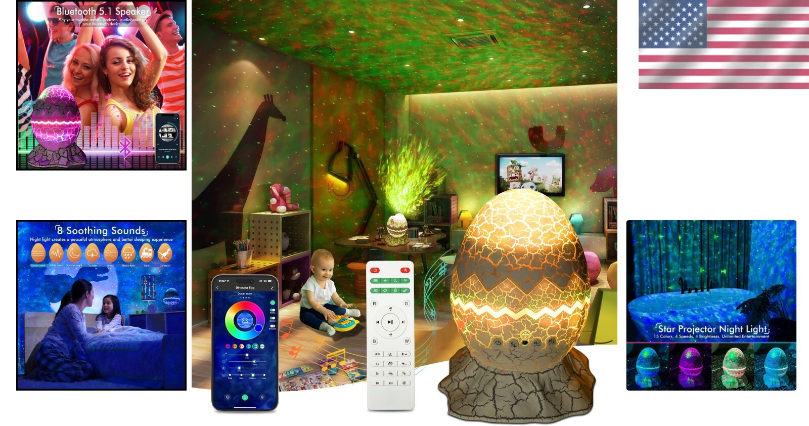 4-in-1 Galaxy Projector: Bluetooth Speaker, Night Light, and White Noise Machine