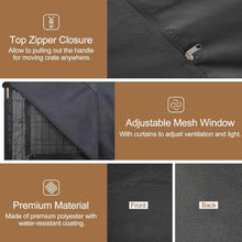 Load image into Gallery viewer, Heavy-Duty Dog Crate Cover for 42-Inch Wire Crates - Black Polyester Style