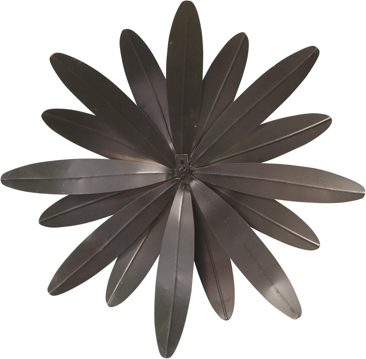 Ready-to-Hang Black Metal Flower Wall Decor with Contemporary Design - 1 Piece