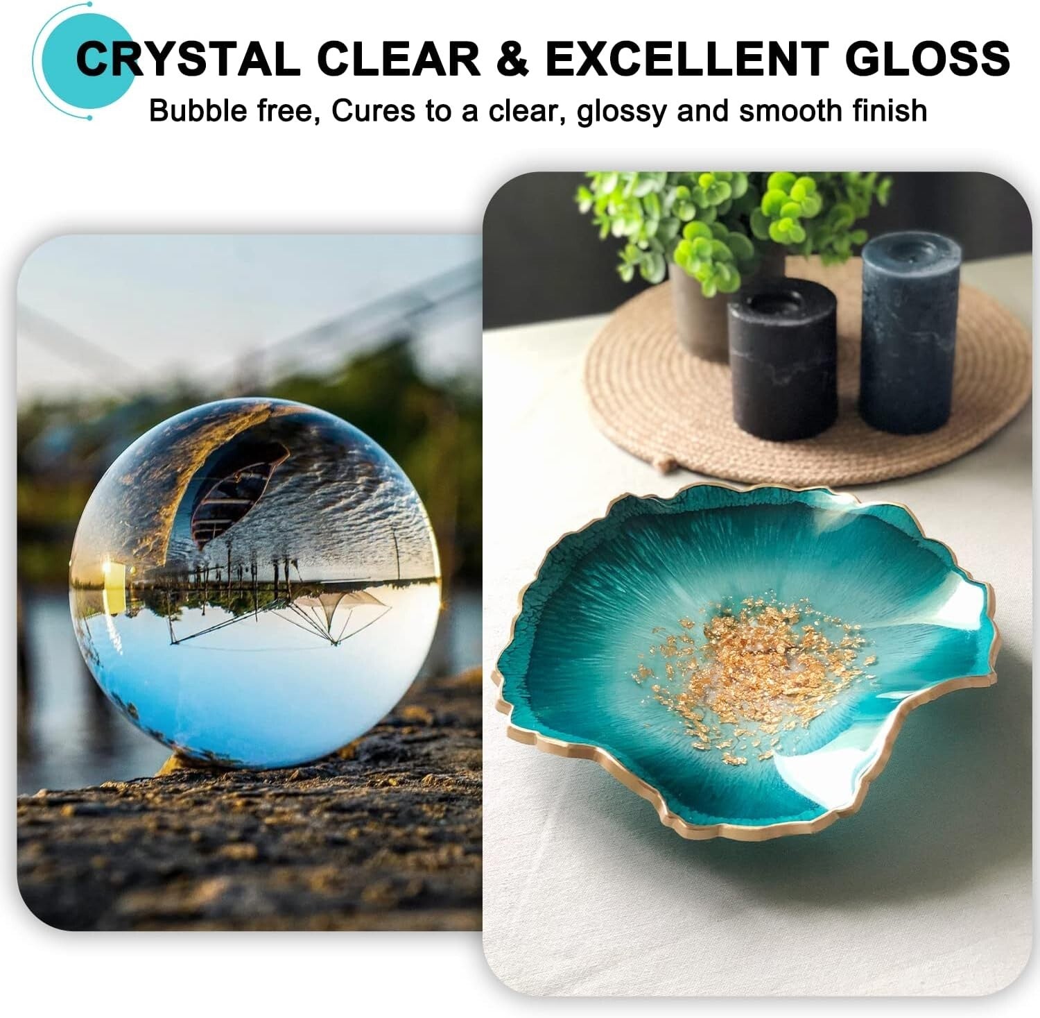 Durable Crystal Clear Epoxy Resin Kit - Ideal for Wood Coating & Art Projects