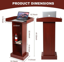 Load image into Gallery viewer, Elegant Wooden Podium Stand with Heavy Base for Classroom &amp; Church Presentations