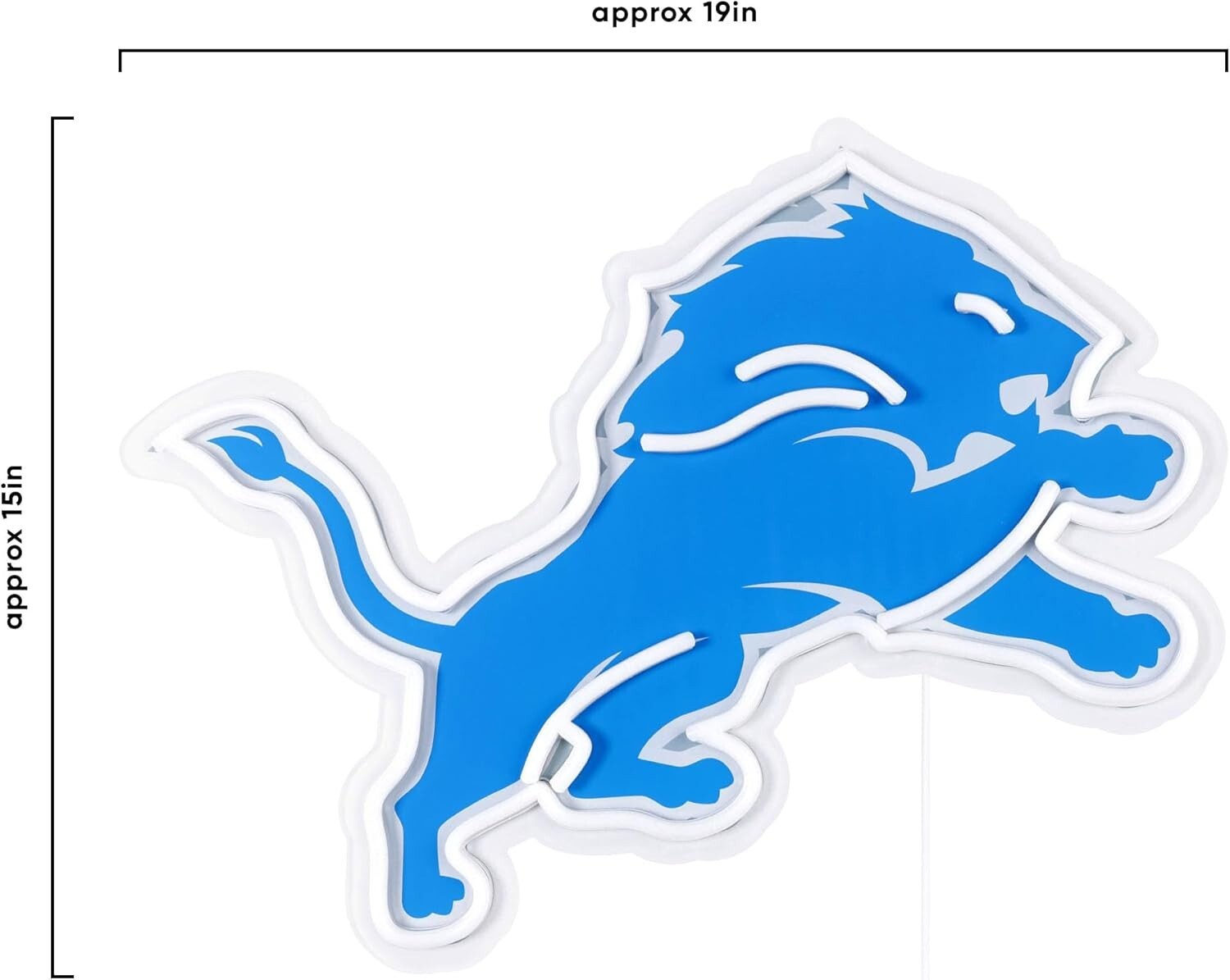 Dynamic NFL Neon Sign for Detroit Lions Fans - Adjustable Brightness & Style