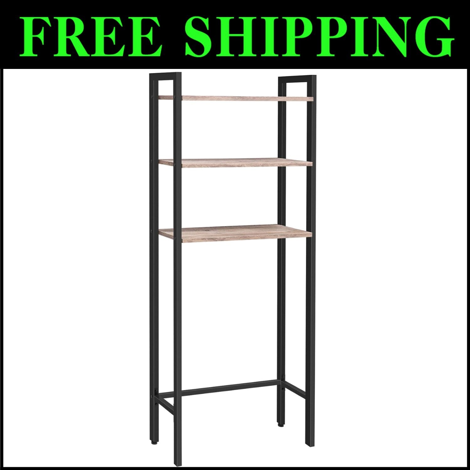 Freestanding 3-Tier Bathroom Organizer with Anti-Tipping Design & Easy Assembly