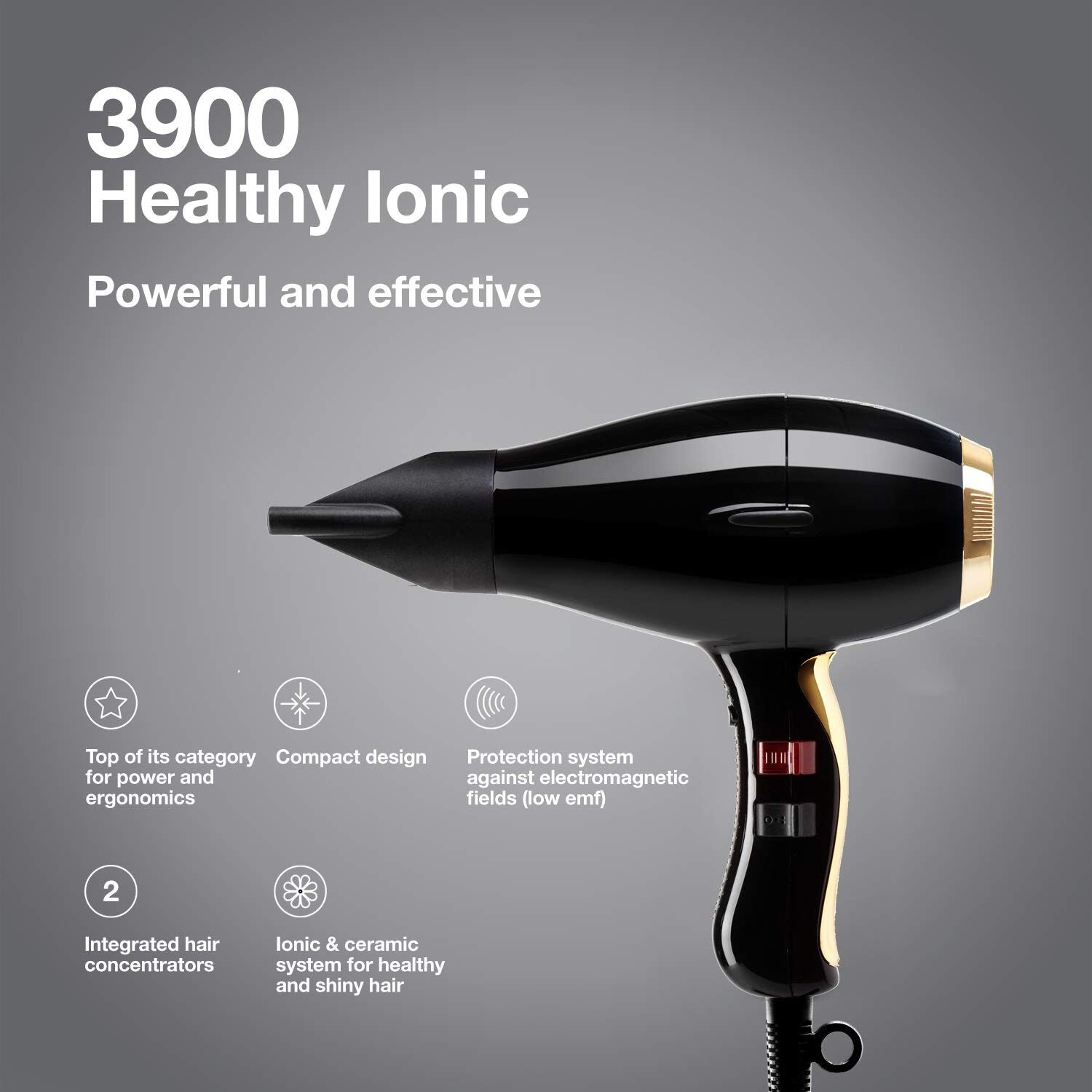 Healthy & Light Ionic Hair Dryer - 2000 Watts, 2 Concentrators, Stylish Options