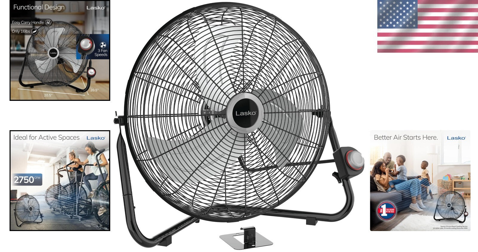 20" High Velocity Wall Mount Fan with Pivoting Head - Versatile Cooling Solution