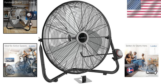 20" High Velocity Wall Mount Fan with Pivoting Head - Versatile Cooling Solution