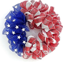 Load image into Gallery viewer, Durable Handcrafted 4th of July Mesh Wreath - Ideal for Summer and Memorial Day
