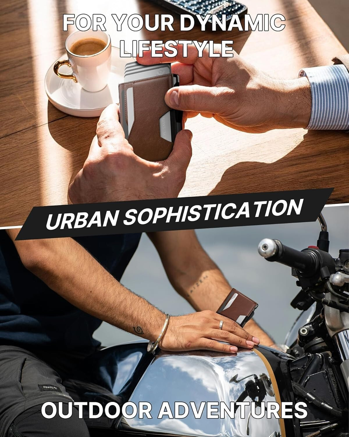 Durable Brown Men's Wallet with Minimalist Design - 1-Year Guarantee Included