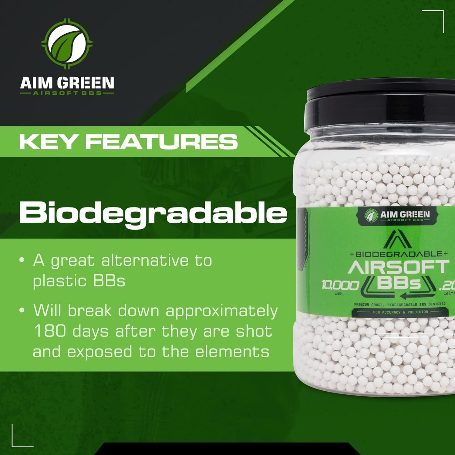 Eco-Conscious White Airsoft BBs - Biodegradable 6mm for Tournaments & Practice