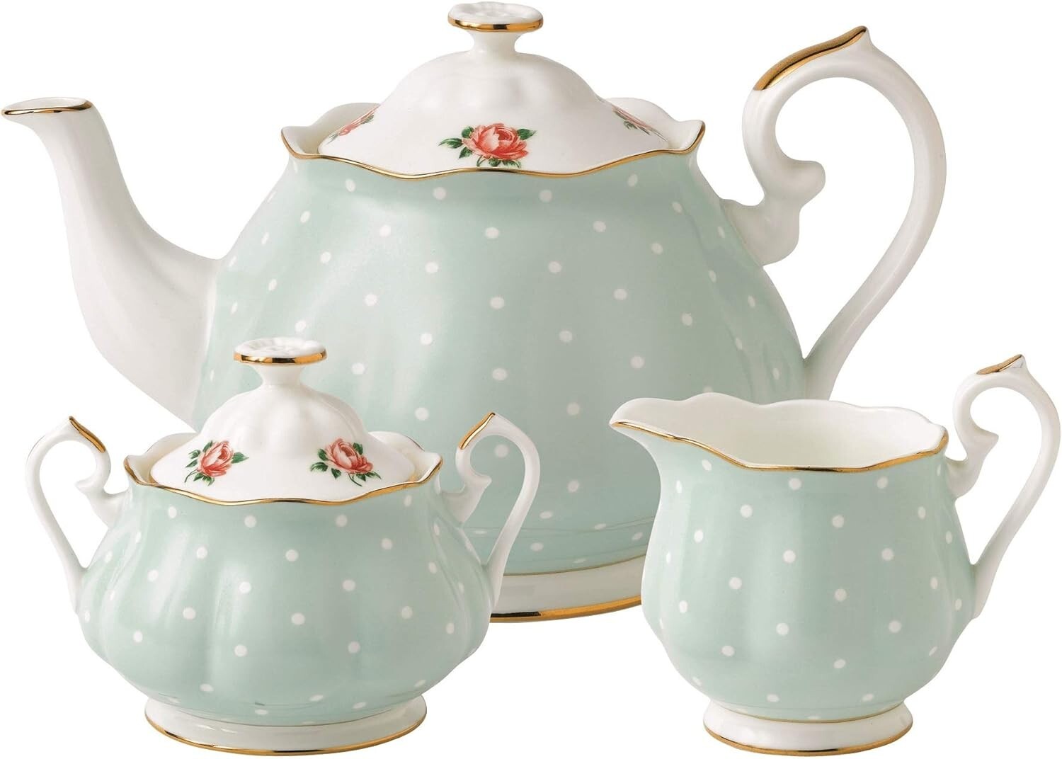 Polka Rose Afternoon Tea Set - Dishwasher Safe Bone China with Presentation Box