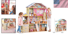Load image into Gallery viewer, Interactive Majestic Mansion Dollhouse - 4 Levels, Elevator &amp; 34 Accessories