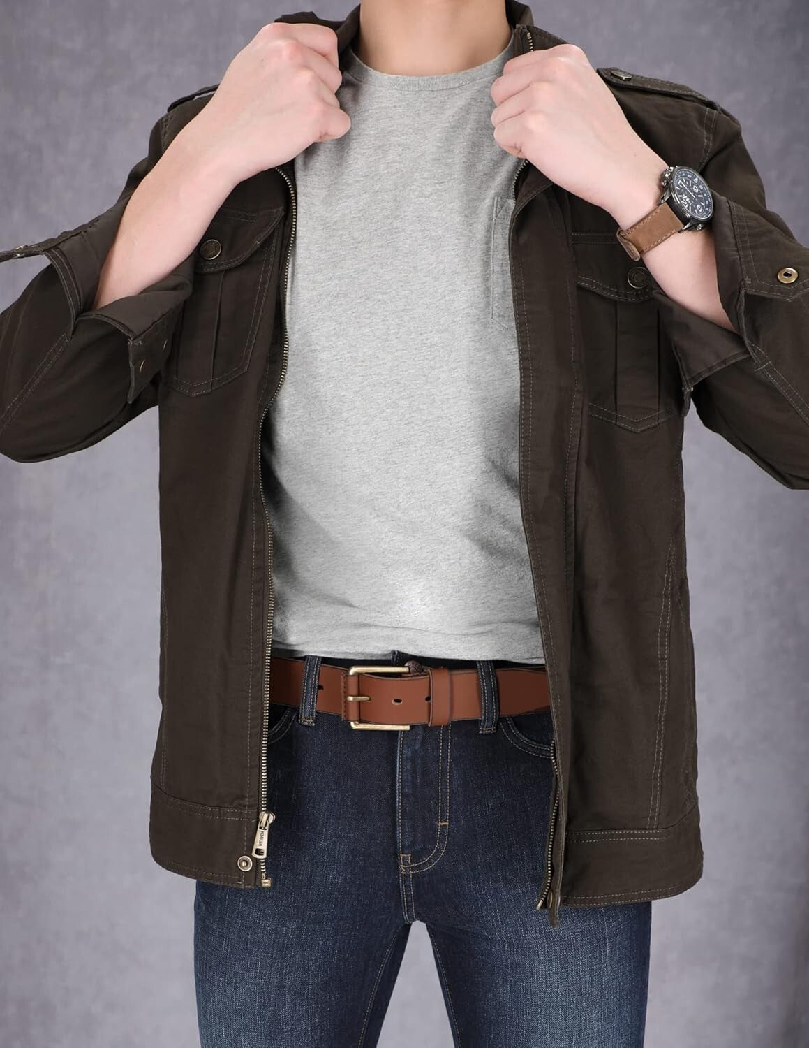 Durable Genuine Leather Men's Belt - Perfect for Casual, Business, or Dress