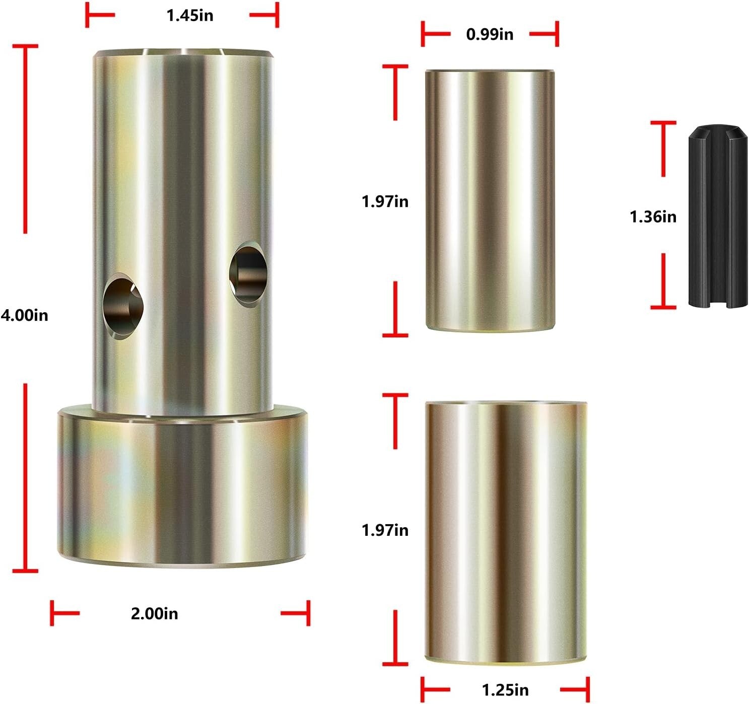 2 Pairs of Quick Hitch Adapter Bushings for Category 1 Tractor Implements