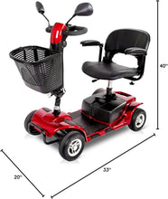 Load image into Gallery viewer, Ruby Red Electric Mobility Scooter - Foldable, Adjustable &amp; Safe for Easy Travel