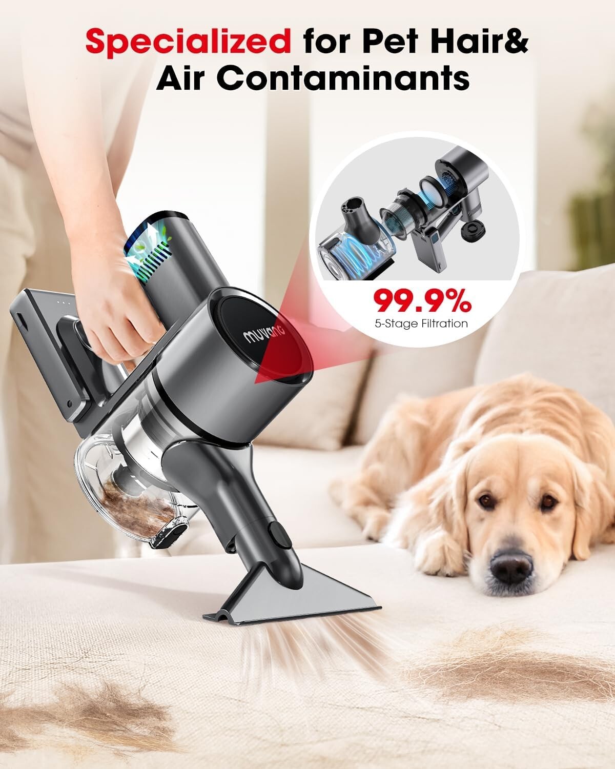 Flexible Cordless Vacuum - 3 Ways to Charge & Powerful Suction for All Floors