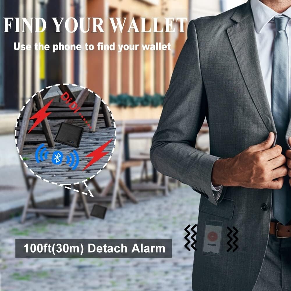 Bluetooth Anti-Lost Wallet for Men - GPS Location Tracking & Stylish Design