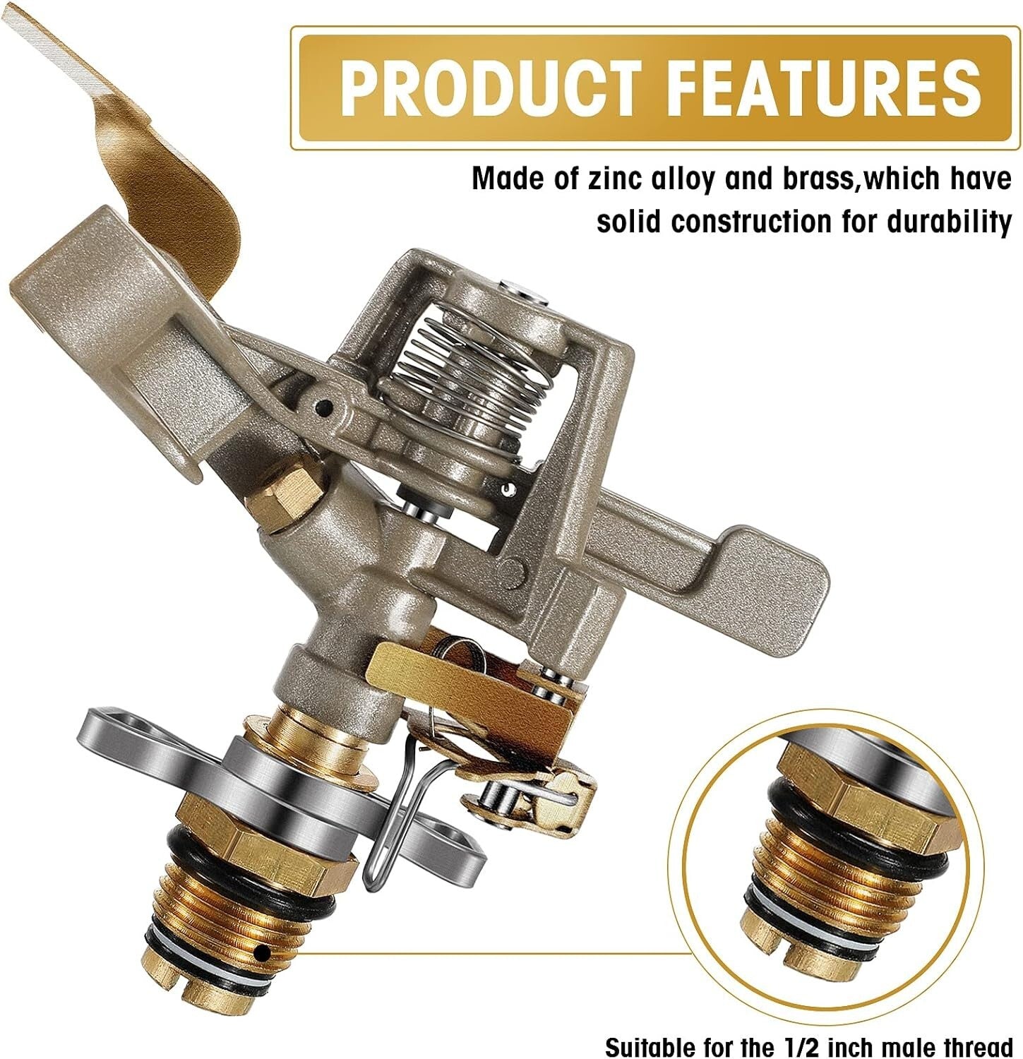 360-Degree Adjustable Brass Sprinkler Heads - Long-Lasting Garden Irrigation