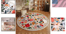 Load image into Gallery viewer, Kid &amp; Pet-Friendly 6ft Washable Round Rug - Soft Low Pile for High Traffic