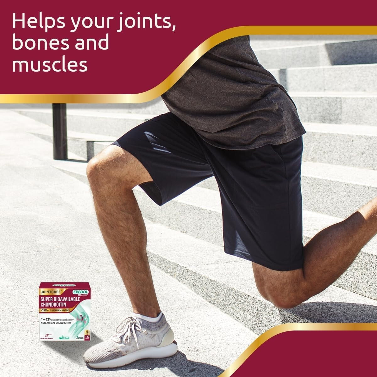 Advanced Chondroitin Glucosamine Capsules – 120 Vegan Joint Support Capsules