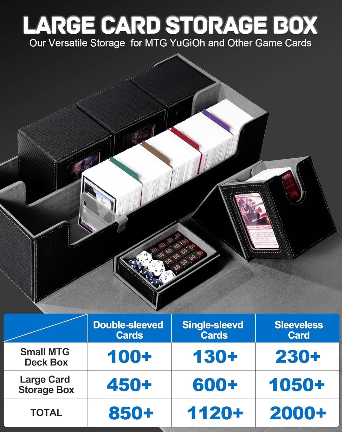 Waterproof Large Card Deck Case with Magnetic Closure & Mini Commander Boxes