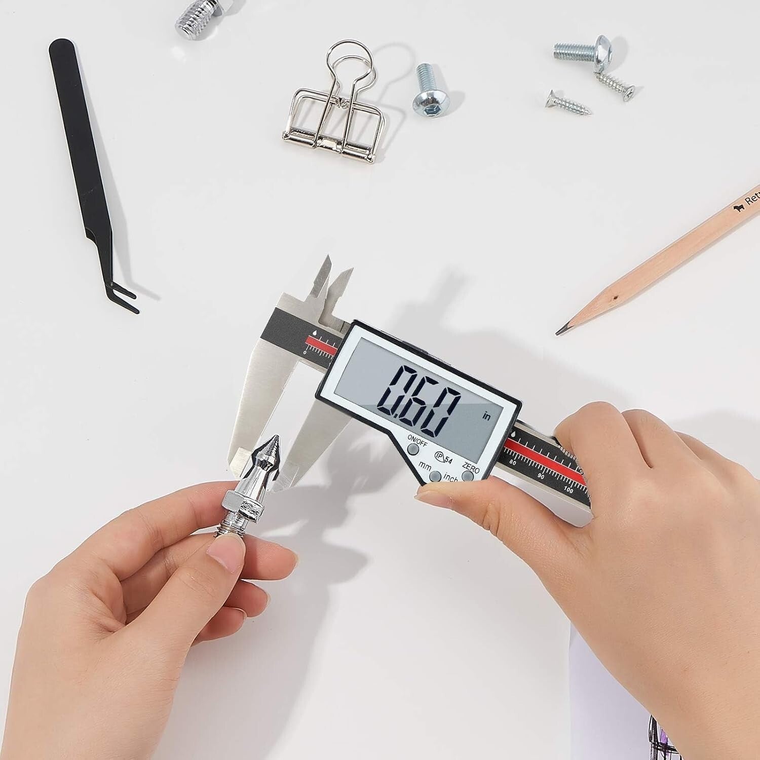 8-Inch Stainless Steel Digital Caliper - Extreme Accuracy with Large LCD Display