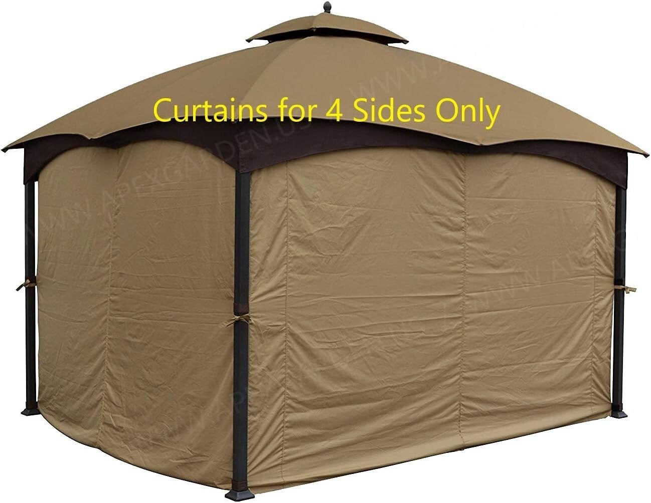 Durable Outdoor Curtain Set for 10x12 Gazebos - Water-Repellent & Stylish Beige