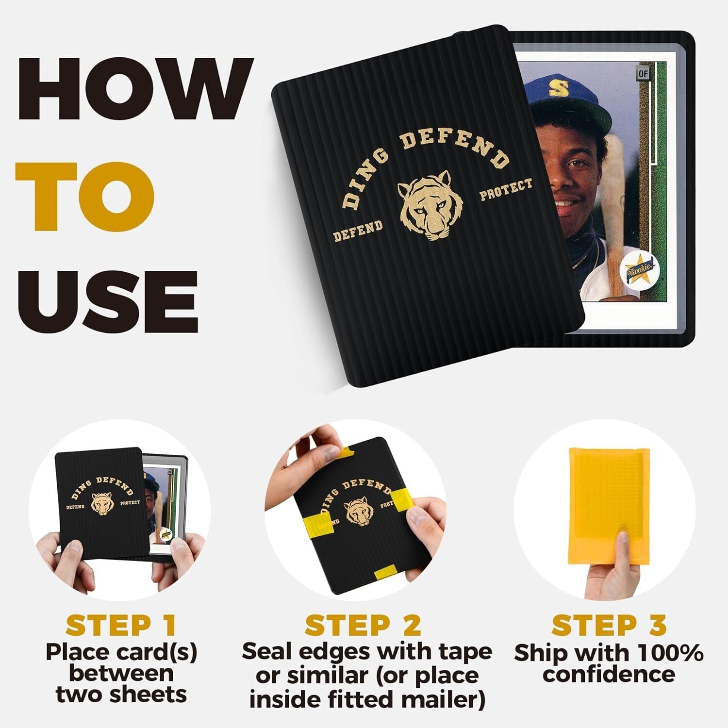 510 Pack Premium Tiger Design Trading Card Protectors for Secure Shipping