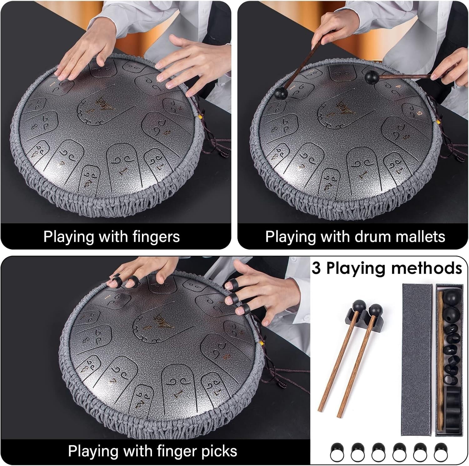 Ethereal Sound 14" Steel Tongue Drum - Perfect for Beginners and Professionals