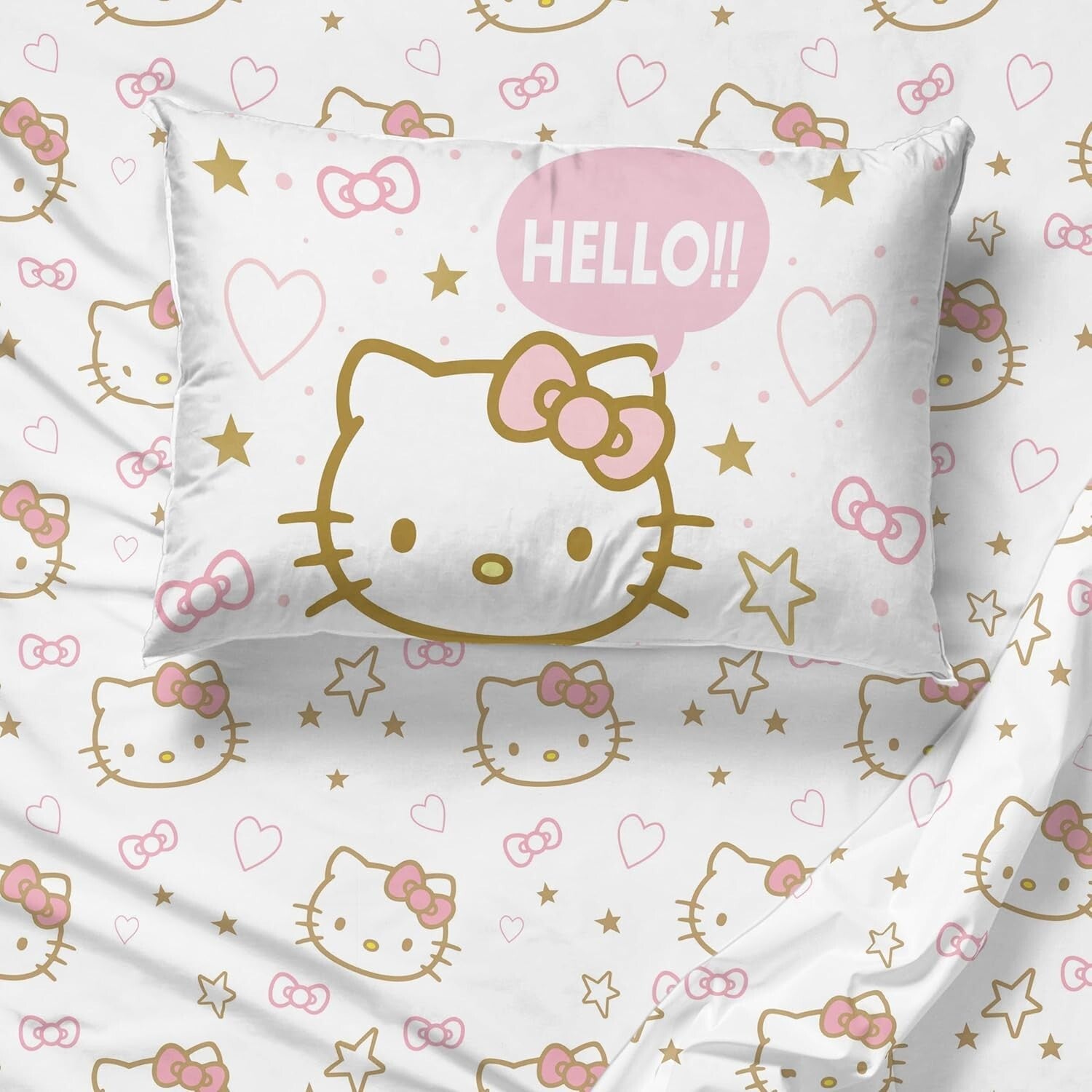 5-Piece Hello Kitty Twin Comforter Set with Sheets & Pillow Covers - Cozy Fun!