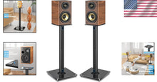 Load image into Gallery viewer, Premium 28-Inch Swivel Speaker Stand Set with Glass Base and Floor Protection