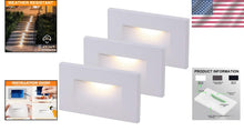 Load image into Gallery viewer, Elegant 3000K Warm White LED Step Lights, 3-Pack - Ideal for Indoor/Outdoor Use