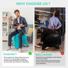 Load image into Gallery viewer, Quality Alloy Steel Yoga Ball Chair - 400 lbs Max. - Ergonomic Comfort Redefined