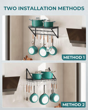 Load image into Gallery viewer, Elegant 23-Inch Hanging Pot Rack with Rust-Resistant Iron and Adjustable Hooks