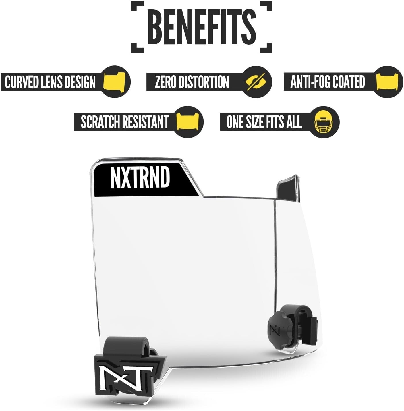 Lightweight Anti-Fog Football Visor for Adult & Youth Helmets - Tool-Free Setup