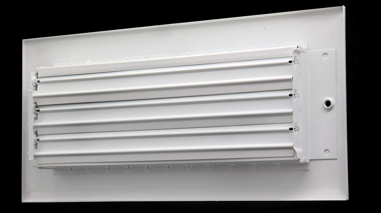 14"w x 6"h Adjustable HVAC Vent Cover - High Airflow Diffuser in White