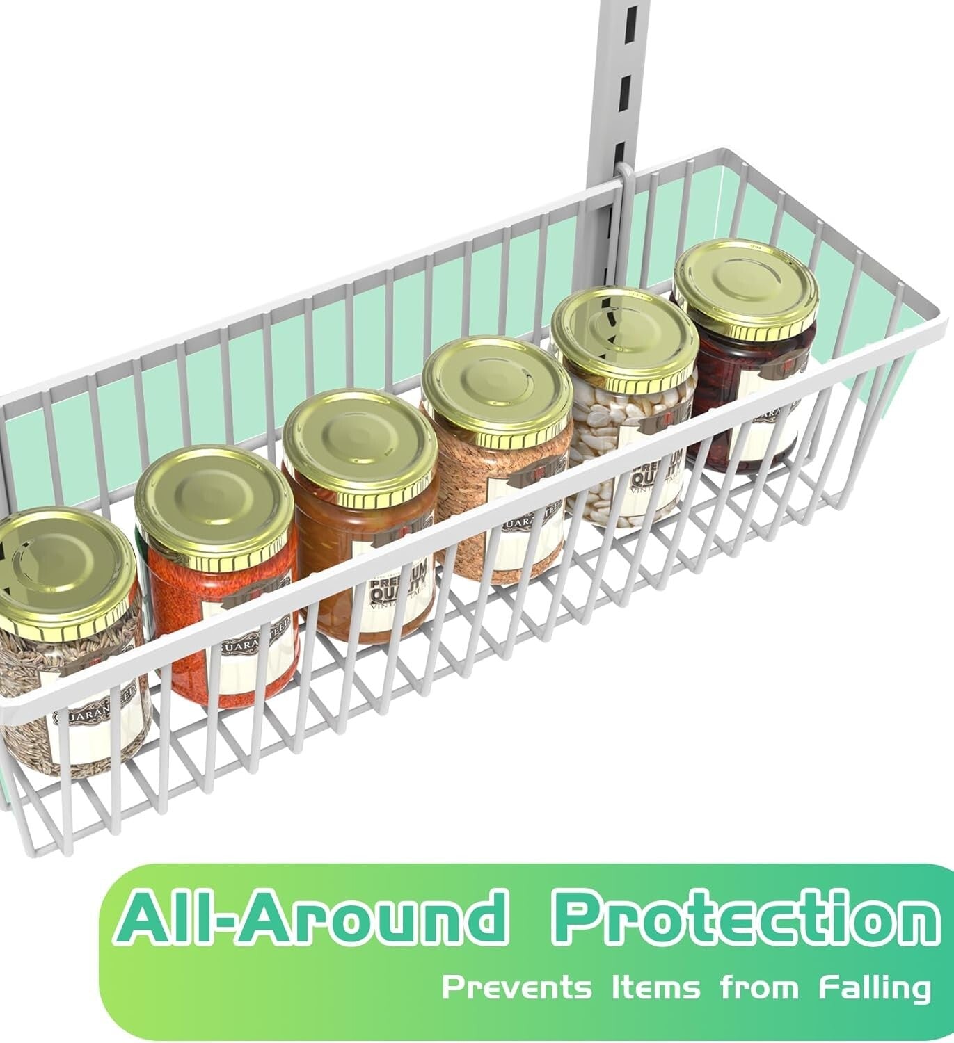9-Tier White Hanging Shelves with Adjustable Baskets – Perfect for Pantry & More