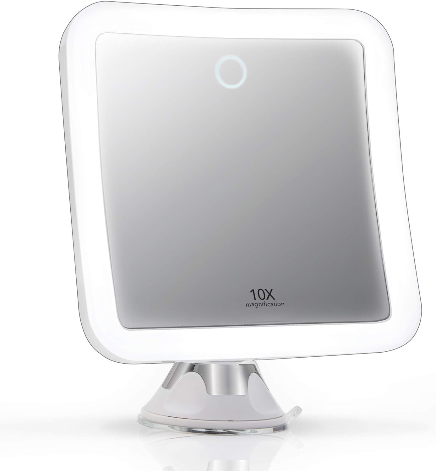 Cordless 10x Magnifying Mirror with 3 LED Settings - Ideal for Home or Travel