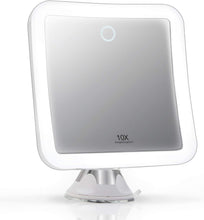 Load image into Gallery viewer, Cordless 10x Magnifying Mirror with 3 LED Settings - Ideal for Home or Travel