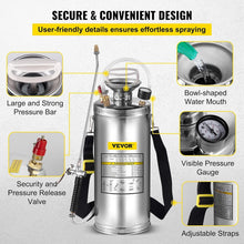 Load image into Gallery viewer, Versatile 2 Gallon Handheld Sprayer with Safety Valve &amp; Adjustable Brass Nozzle