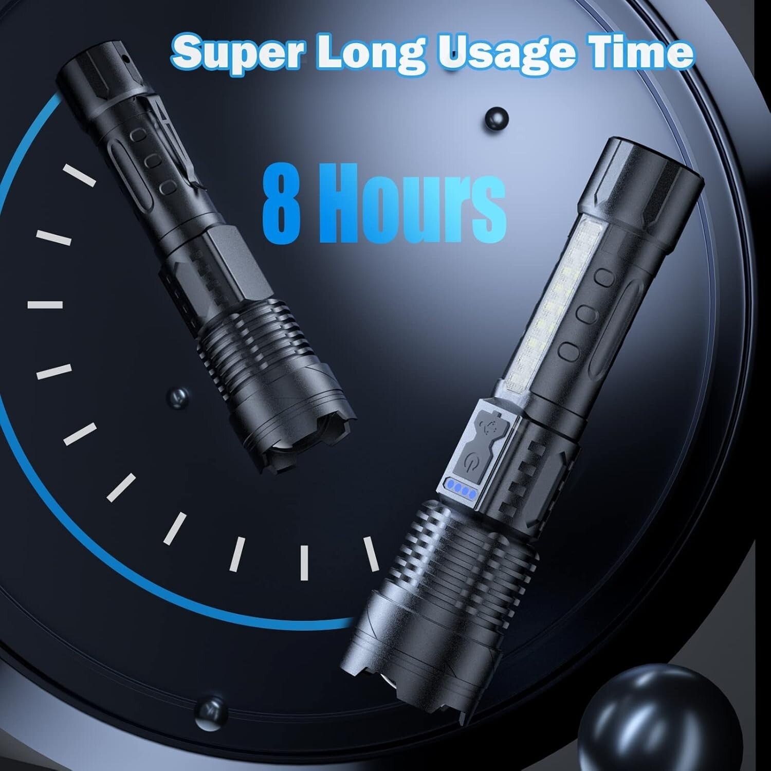 High Performance Rechargeable LED Flashlight Set - Perfect for Camping & Hiking